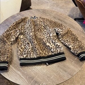 Art Class Leopard Print Kids Puffer Jacket